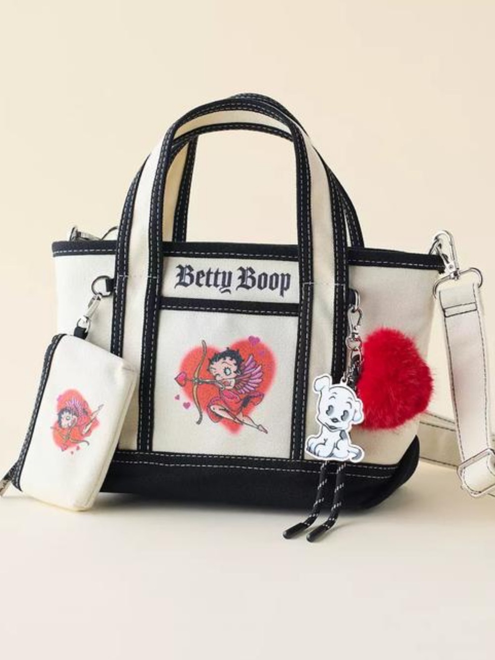 Women’s Betty Boop Cupid Tote Bag & Pouch Set